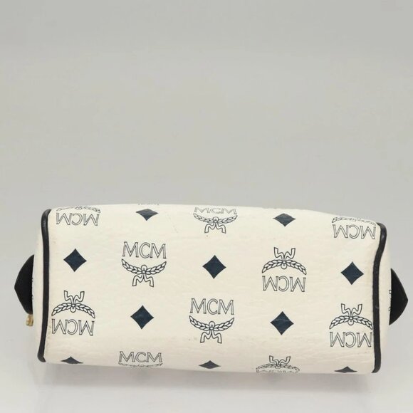 MCM Vicetos Logogram Hand Bag PVC Leather 2way White - Picture 5 of 16
